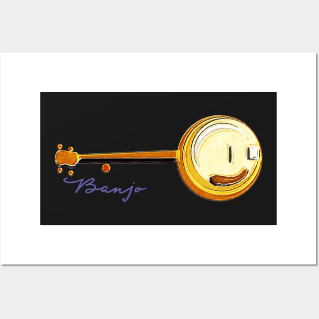 Banjo Wall Art by evisionarts